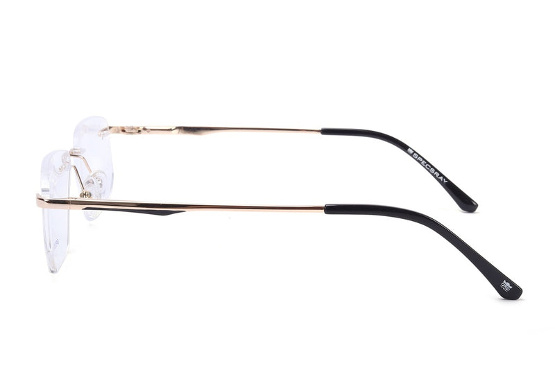 Rectangle Rim Less Eyeglasses For Men
