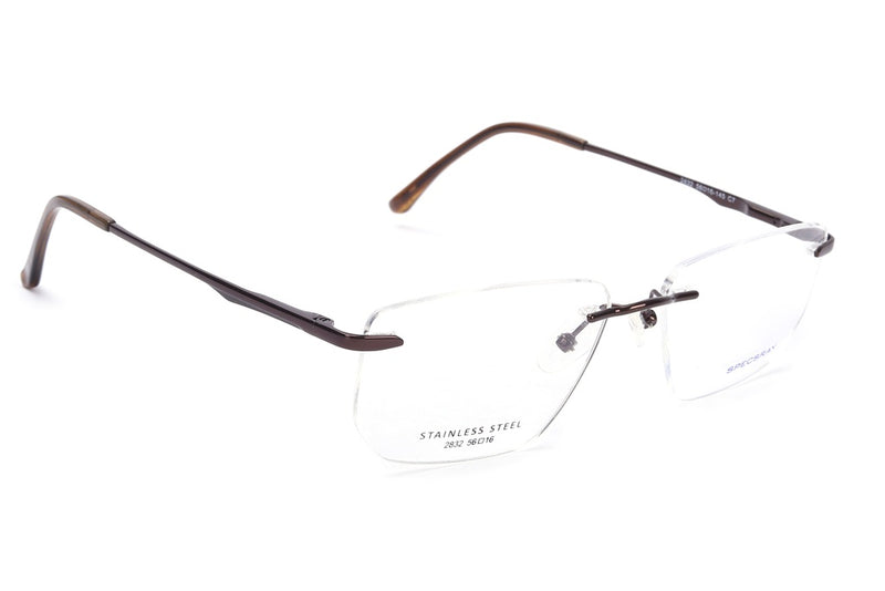 Rectangle Rim Less Eyeglasses For Men