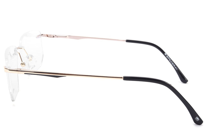 Rectangle Rim Less Eyeglasses For Men