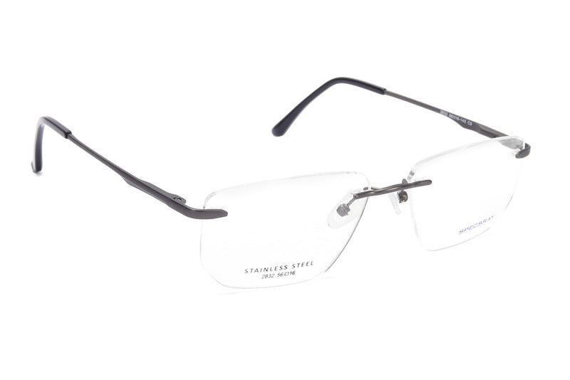 Rectangle Rim Less Eyeglasses For Men