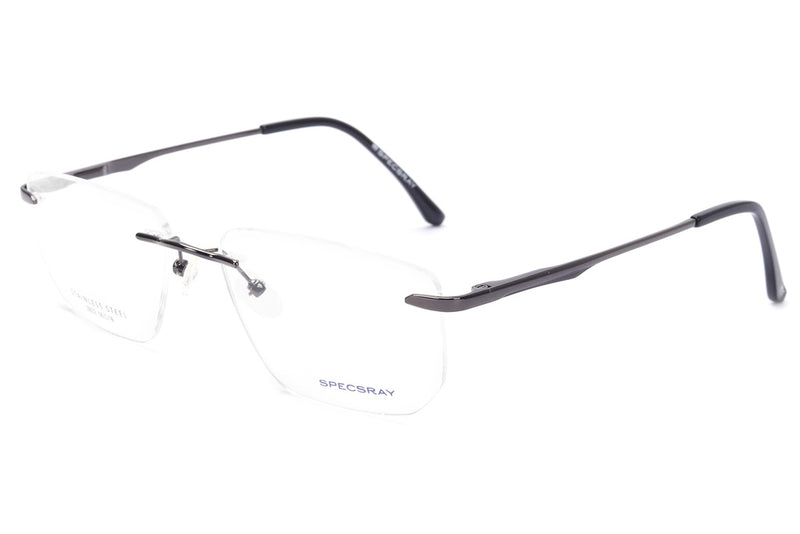 Rectangle Rim Less Eyeglasses For Men