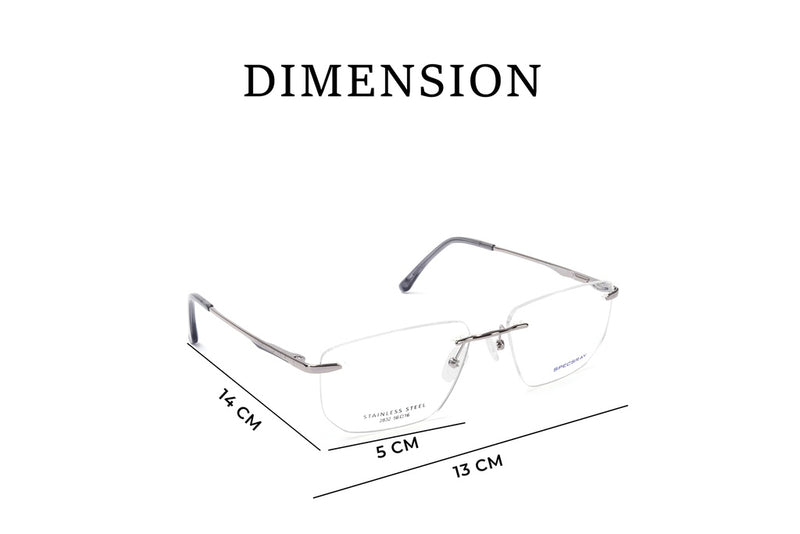 Rectangle Rim Less Eyeglasses For Men