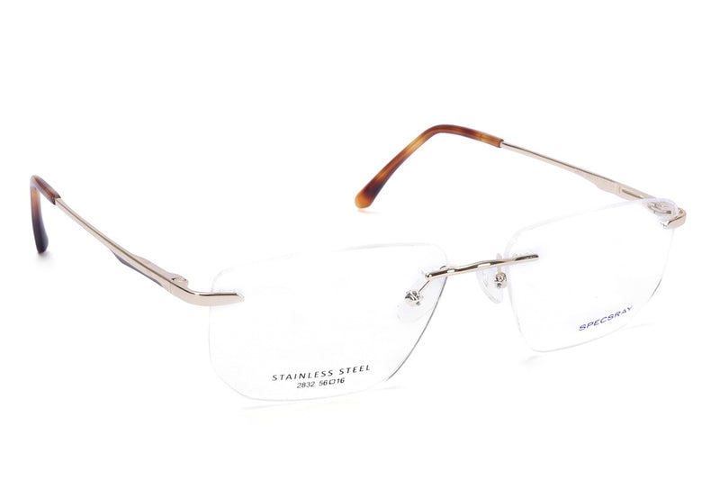 Rectangle Rim Less Eyeglasses For Men