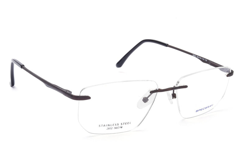 Rectangle Rim Less Eyeglasses For Men