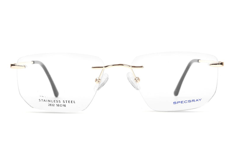 Rectangle Rim Less Eyeglasses For Men