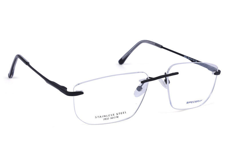 Rectangle Rim Less Eyeglasses For Men