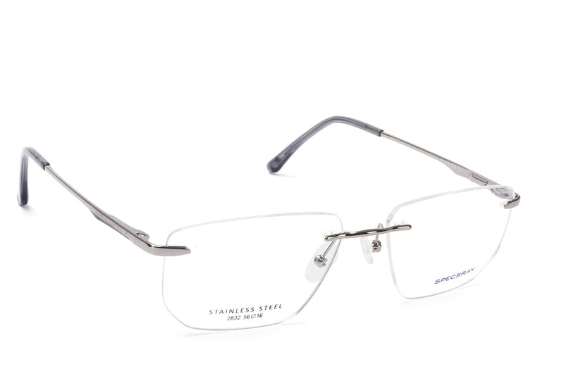 Rectangle Rim Less Eyeglasses For Men