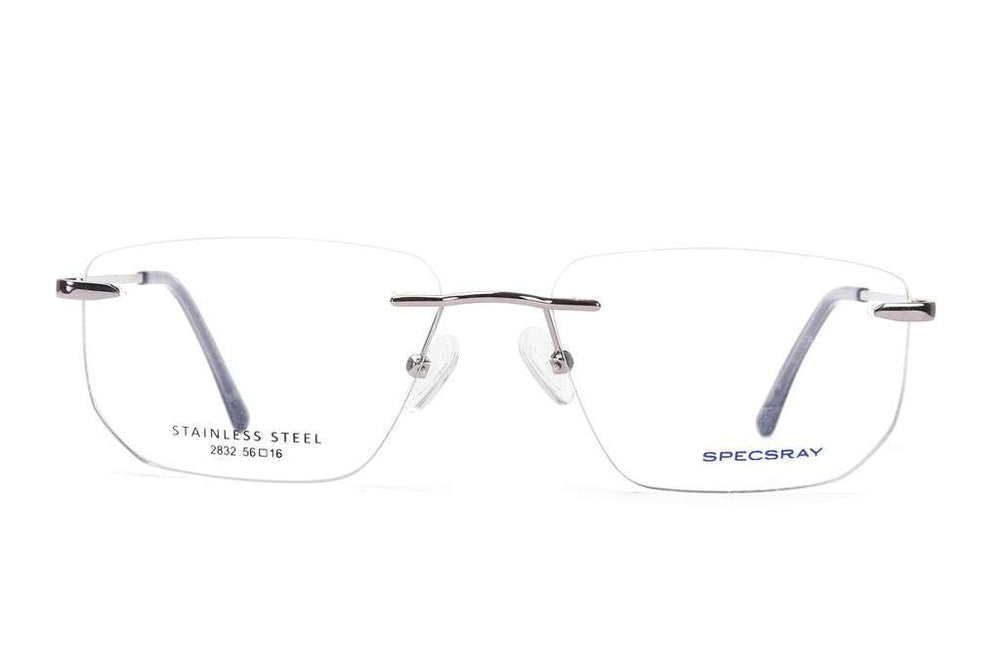 Tapered Rectangle Rim Rectangle Rim Less Eyeglasses For Men – SPECSRAY