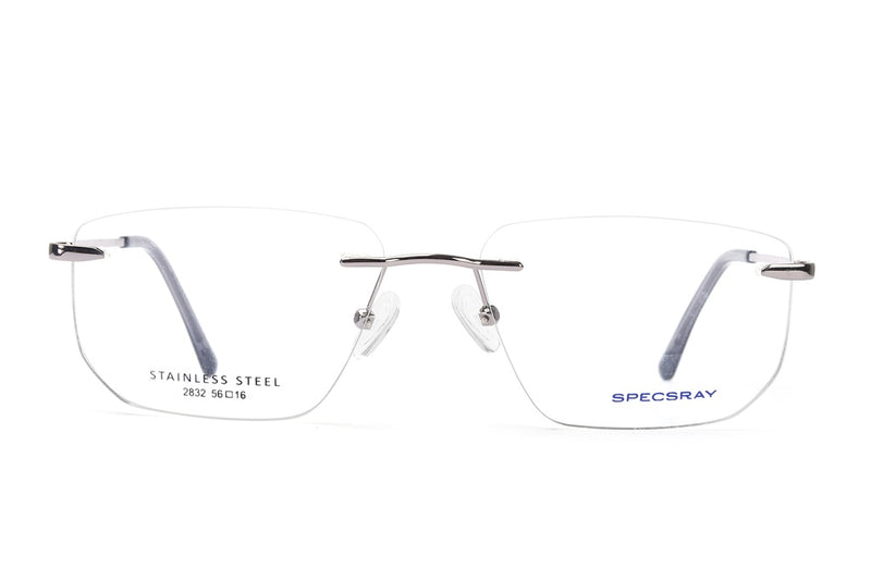 Rectangle Rim Less Eyeglasses For Men