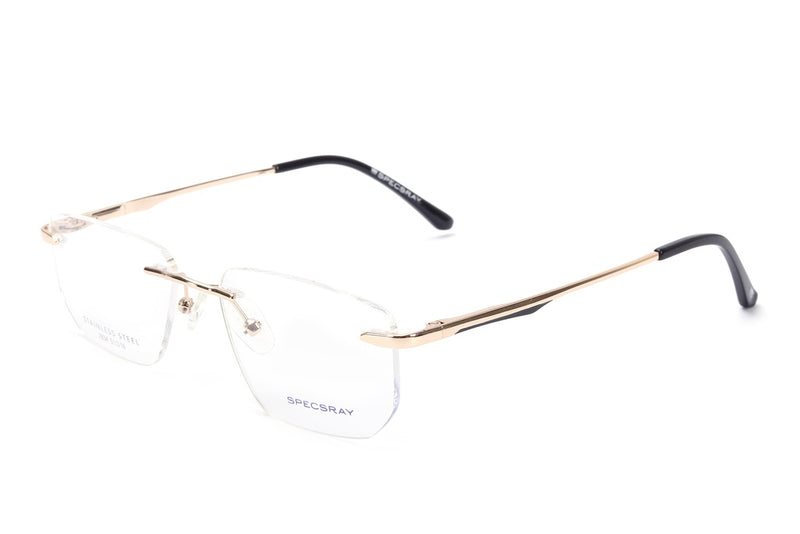 Rectangle Rim Less Eyeglasses For Men