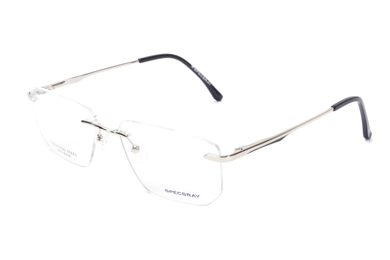 Rectangle Rim Less Eyeglasses For Men