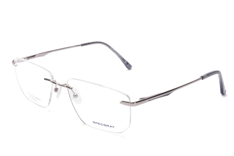 Rectangle Rim Less Eyeglasses For Men