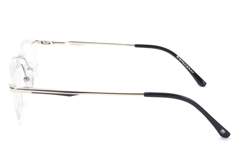 Rectangle Rim Less Eyeglasses For Men