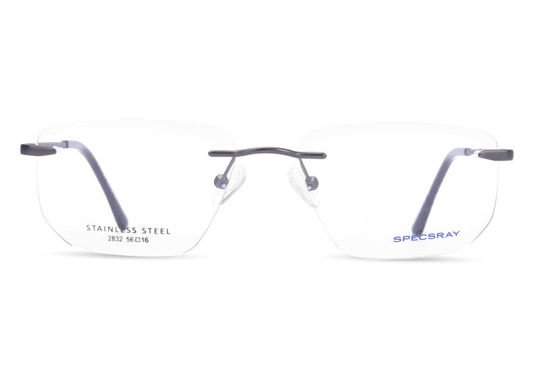 Rectangle Rim Less Eyeglasses For Men
