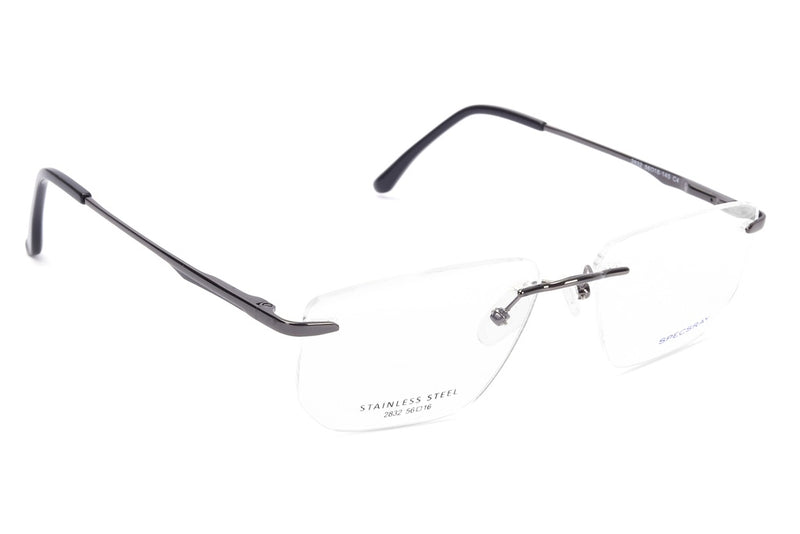 Rectangle Rim Less Eyeglasses For Men