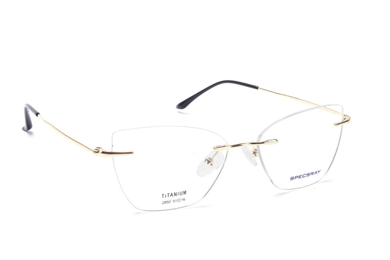 Cateye Rim Less Eyeglasses For Female