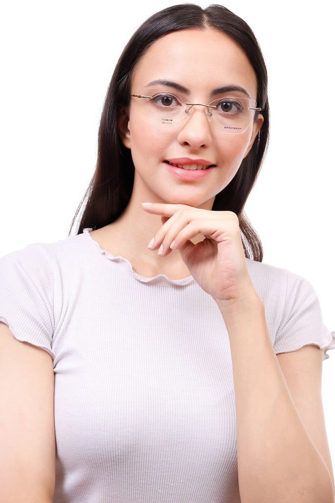 Cateye Rim Less Eyeglasses For Female