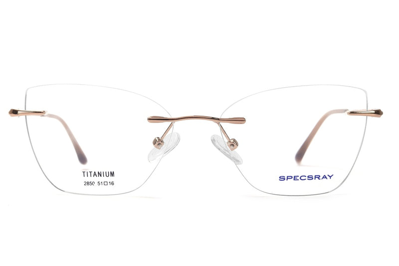 Cateye Rim Less Eyeglasses For Female