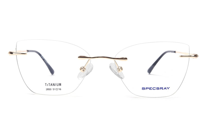 Cateye Rim Less Eyeglasses For Female