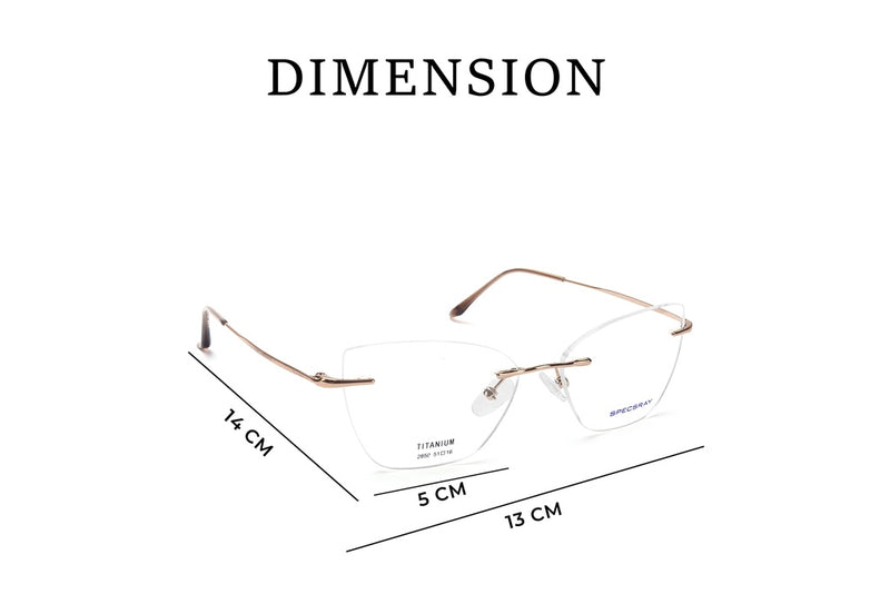 Cateye Rim Less Eyeglasses For Female