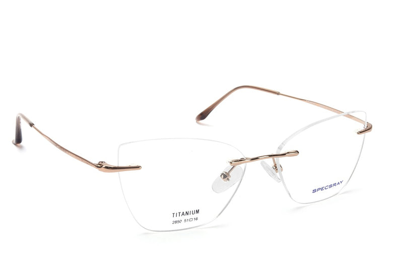 Cateye Rim Less Eyeglasses For Female