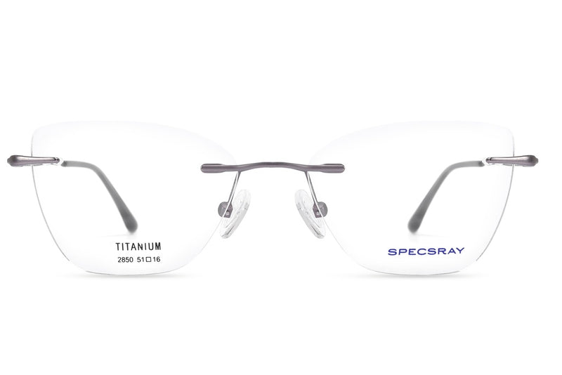 Cateye Rim Less Eyeglasses For Female