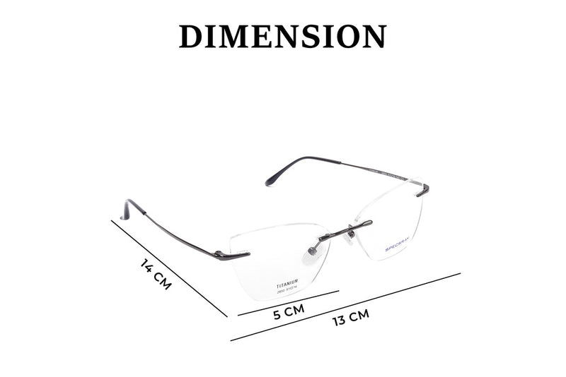 Cateye Rim Less Eyeglasses For Female