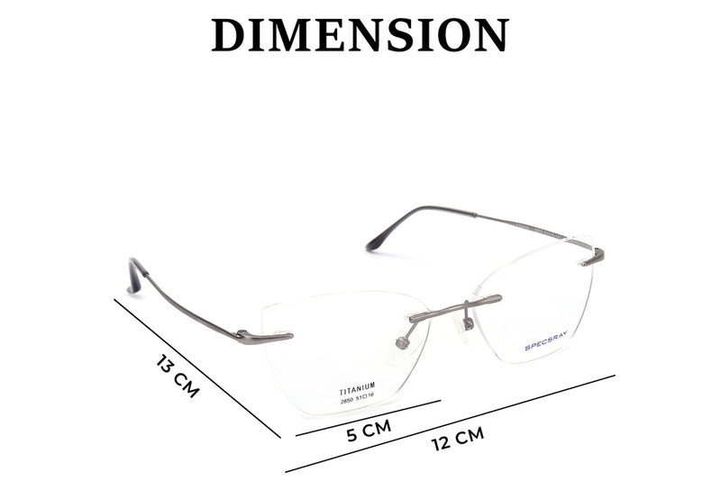 Cateye Rim Less Eyeglasses For Female