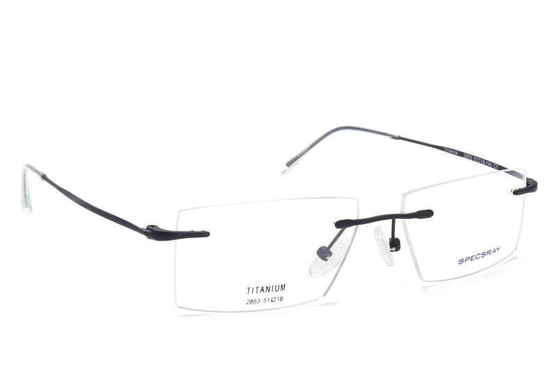Rectangle Rim Less Eyeglasses For Unisex