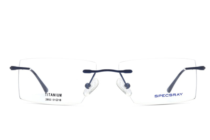 Rectangle Rim Less Eyeglasses For Unisex