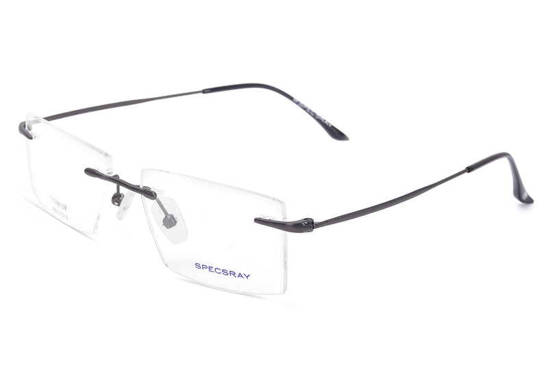 Rectangle Rim Less Eyeglasses For Unisex