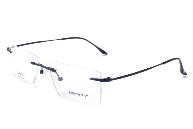 Rectangle Rim Less Eyeglasses For Unisex