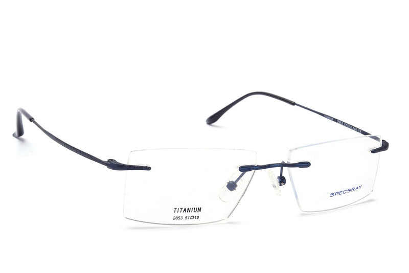 Rectangle Rim Less Eyeglasses For Unisex