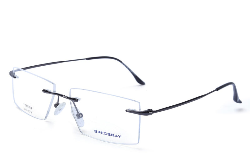 Rectangle Rim Less Eyeglasses For Unisex