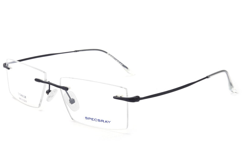 Rectangle Rim Less Eyeglasses For Unisex