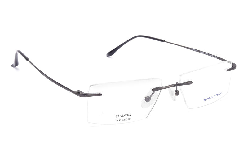 Rectangle Rim Less Eyeglasses For Unisex