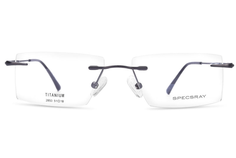 Rectangle Rim Less Eyeglasses For Unisex