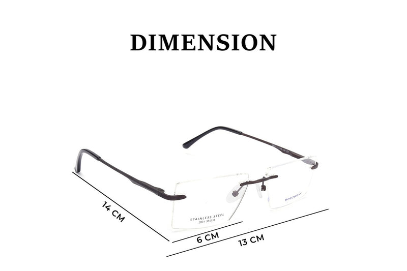 Square Rim Less Eyeglasses For Men And Women
