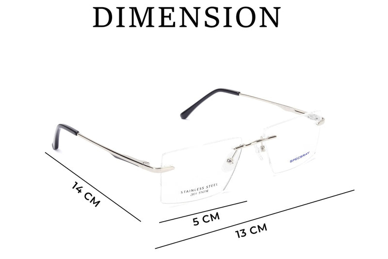 Square Rim Less Eyeglasses For Men And Women