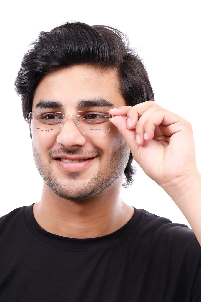 Square Rim Less Eyeglasses For Men And Women