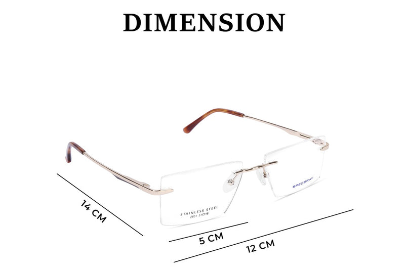 Square Rim Less Eyeglasses For Men And Women