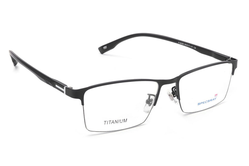 Rectangle Half Rim Eyeglasses For Men