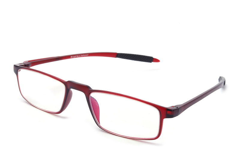 Red Rectangle Full Rim (+1.00 Power) Reading glasses For Men And Women (+2.00 Power)
